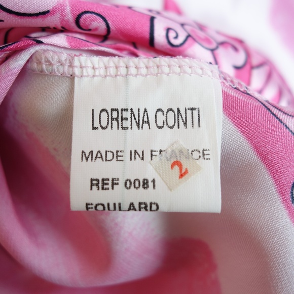 Lorena Conti Paris Pink Sleeveless Top w/ Scarf Collar Made In France, Size 2 - Picture 14 of 16